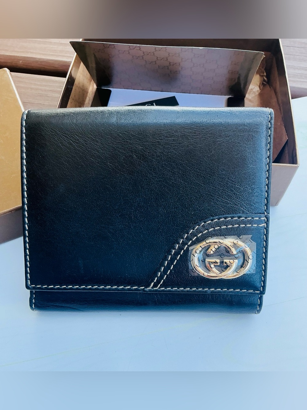 Gucci Black Leather unisex Bifold wallet 💵💶💷